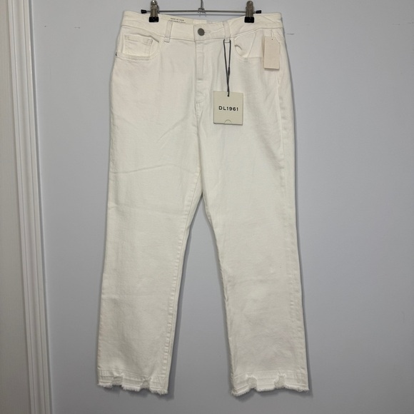 DL1961 Jerry High Rise Vintage Straight Jeans White Berkshire Size 30 NWT - Picture 1 of 13